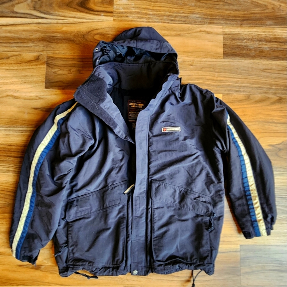 Vintage Late 90's Abercrombie & Fitch Men's Large Hooded Jacket.